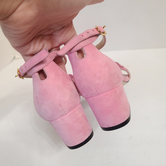 Stuart Weitzman | Amelina 50mm Block Chain Sandals in Pink Size 7 - Picture 11 of 14